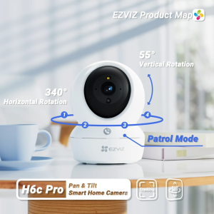 EZVIZ H6C PRO 4MP Smart Home Camera Auto Zoom Tracking  360° View Two Way Calling Human Shape Detection Color Night Vision