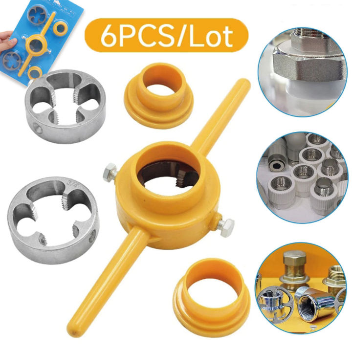 [Warm Homie] 6PCS Plastic Pipe Thread Die Kit PVC Pipe Threader