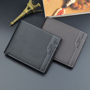 New Mens Wallet Short Style Casual Thin Business Soft Splicing Leather Coin Purse Youth Card Holder ManYiDi Brand