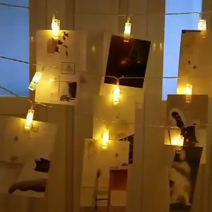 FY LED Fairy Light Photo Clip 1.5M 3M String Lights Operated Gambar Led Foto Klip Peg Led Lampu 悬挂式相片夹子灯
