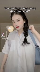 ( Vải chất đẹp ) Sơ mi trắng tay lỡ form rộng đồng phục học sinh cấp 2 cấp 3