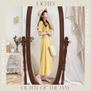 QXshop ราคาถูกม๊ากกก 💸 ชุดเดรสสไตล์เกาหลี เสื้อผ้าผู้หญิง ที่คอ