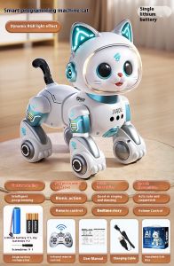 Remote Control Walking Robot Cat Toy Electric Meowing Pet Gift for Boys Girls Kids Birthday Christmas