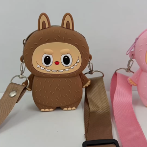 (READY STOCK) Labubu Beg Sekolah Dompet Rantai Mini Wallet Strap Adjustable Storage Kids Present Gift 拉布布卡通可爱迷你小钱包挂带