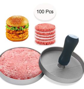 Hamburger Meat Pressing Machine round Cutlet Maker Beef Patties Pressure Mold Shrimp Cake Manual Kitchen Solid Food Tools