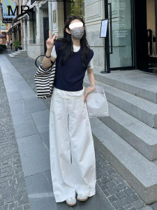 White High Waist Straight Leg Jeans Women Summer New Loose Slimming Thin Hanging Wide Leg Pants Long Pants Denim Fabric