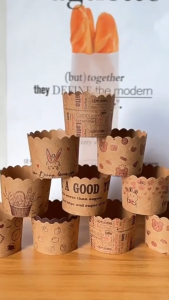 Round Craft Muffin Paper Baking Cup Cartoon Baking Muffin Cup Cawan Muffin Cupcake Food Tasting Cup