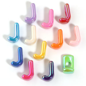 Hạt Cườm Acrylic Chữ Cái Cầu Vồng AB 10-26 Chiếc Hạt Cách Điệu Rời Dùng Làm Vòng Tay Móc Khóa Phụ Kiện Làm Đồ Trang Sức Tự Làm