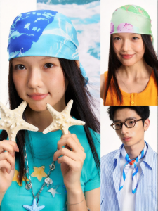 JNXS | Khăn Đầu Satin Co Giãn In Số Hóa 50D