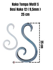Ornamen Nako Tempa Motif S 25cm Besi Nako 12 ( 10mm ) | Nako Tempa Motif S 25cm | Nako Letter S 25cm