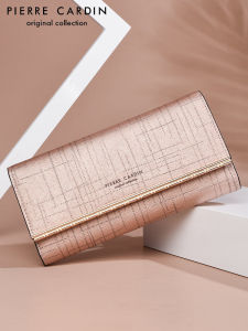 Pierre Cardin Ladies Long Wallet Leather Fashionable Handbag Brand New 2025 Model Youth Suitable Vertical Shape Pure Color