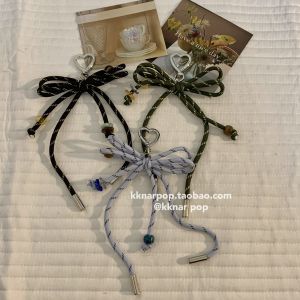 Kknar Butterfly Knot Nylon Rope Keychain Cute Creative Bag Decorations High-End Feelings Mini Trendy Metal Keychains