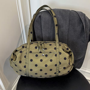 Elegant Polka Dot Handbag Womens 2025 New Versatile Single Shoulder Underarm Pillow Bag Commuting Bag Casual Simple Style