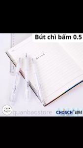 Bút chì bấm 0.5 Chosch CS-8329 thân nhựa trong suốt có kèm gôm đệm cao su. Thiết kế đơn giản tinh tế kiểu Nhật Muji