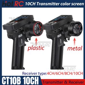 HOTRC CT-10B CT10B 10CH Color Screen Remote Control 2.4G 4CH/6CH/8CH/10CH Receiver Transmitter for RC Car Ship Boat Tank