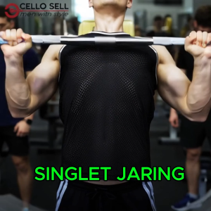 kaos singlet/kaos dalaman pria jaring