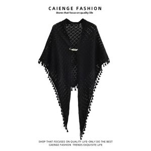 CAIENGE | Thin Retro Style Ladies Shawl with Tassel for Wedding and Evening Wear