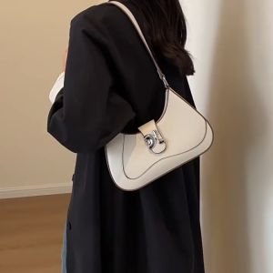 BJ58066 - WHITE/KHAKI/BROWN/BLACK TAS SLEMPANG HANDBAG TAS WANITA FASHION IMPORT MODIS ELEGAN TERMURAH TERLARIS TERBARU BAGSTORE JAKARTA TAS BATAM CR8066