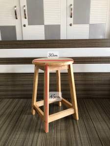 Ghế đôn & ghế đẩu gỗ cao su ghép cao 45cm phù hợp cho mọi loại bàn ăn tiêu chuẩn ( 3 màu )