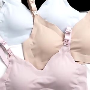 Bra Menyusui Kancing Depan Jenis Rompi Nirkabel Jelly Glue Soft mendukung punggung cangkir yang indah tanpa jejak Wanita Bra 3037