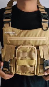 Qrev - Tas Pelindung Dada Chest Bag Rig Outdoor Motor Sporty Tactical Pria Anti Air Three Pocket