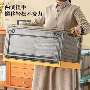 Foldable Transparent Storage Box Student Book Clothes Toy Organizer Home Use Box New Model Plastic Material Wheel Included