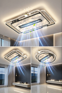 smeou | Modern Minimalist Premium Ice Crack Ceiling Light and Fan Bladeless