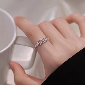 925 Silver Plated Copper Coin Abacus Ring Unique Design High-End Feeling Index Finger Ring for Women Plain Band Ring