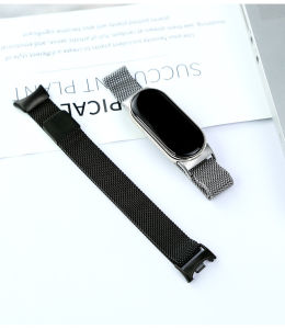 Basspal Vòng đeo kiểu MILAN cho Xiaomi Mi Band 8 NFC kim loại magne-tic dây đeo cổ tay Miband 8 Smartwatch Vòng đeo tay thay thế cho vòng thông minh 8 dây đeo