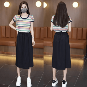 High Waist Wide Leg Pants Summer Casual Breathable Cool Feeling Skirt Pants Nylon Spandex Thin Style Commute Fashionable Trousers