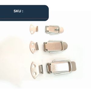 Stainless Steel Grade 304 Cabinet Box Spring Loaded Draw Latch Catch Toggle Hasp Lock (Large)