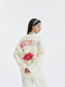 New Spring Teddy Letter Cute Pullover Sweater