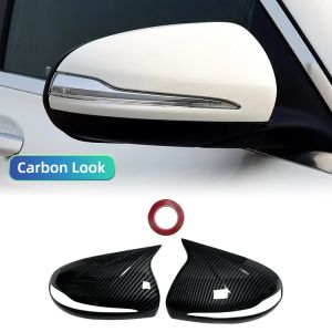 For Mercedes Benz W205 W222 W213 W238 X205 X253 C217 W463 C253 W253 Cover C S GLC E G Class AMG Black Side Mirror Caps