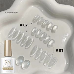 Sơn Móng Tay Gel Mắt Mèo Trắng MIANEL 10ML Hiệu Ứng Nhũ Pha Lê Khô Nhanh Gốc Nước Bộ Sưu Tập 1-5 Món Năm 2025