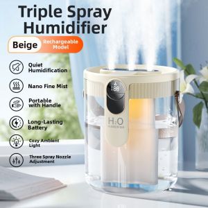 Quiet Triple Spray Large Capacity Portable Humidifier 1.5L