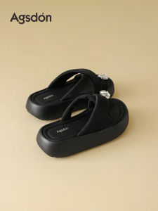 Agsdon | Thick Sole Slipper Sandals Black