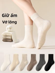 Tất nữ MiiOW cổ cao ấm dày polyester chống trượt