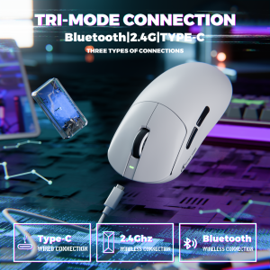 ATTACK SHARK | Attack Shark X8ultimate Wireless Bluetooth White Lightweight Mouse with Three Modes