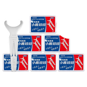 Full Tooth Y-Shaped Dental Floss Sticks Family Pack Toothpicks Box Set Smooth Back Teeth Cleaning Sticks Natural Bamboo