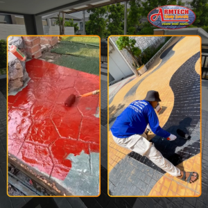 Armtechstamp น้ำยาเคลือบเงาผิวคอนกรีตแบบสี 9 kg. ชนิดอะคริลิค ทาคอนกรีต ป้องกันขี้ตะไคร่น้ำ ป้องกันเชื้อรา ป้องกันแสง UV (ส่งตรงจากโรงงาน)