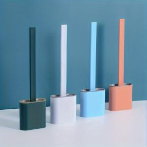 1 SetWater-proof Base Toilet Brush with Holder Set Floor-to-ceiling or wall-mounted toilet brush with long handle