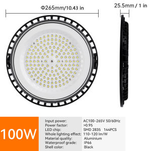 LED Industrial Floodlight 100W 150W 200W UFO High Bay Light Waterproof Lighting Lamp For Warehouses Factories Warehouse Workshop