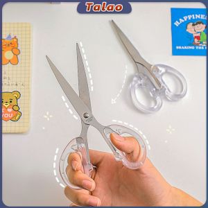 Talao DIY Stainless Steel Scissors Transparent Craft Scissor Stationery School Office Supplies