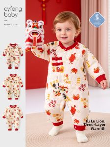 CAIYINGFANG | Celebration Red Thickened Jumpsuit for Babies