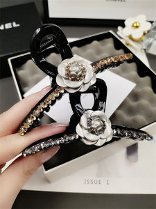 Elegant Crystal Embedded Shark Clamp Hair Clip Dongda Gate New Style Tea Rose Hair Accessories Fashionable Original Design Hair Grips