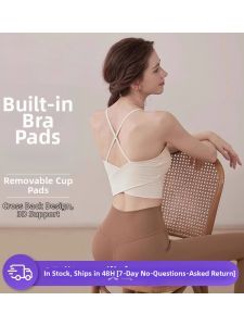 Lass Vary | Cross-Back Breathable Shapewear Yoga Top Short