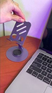 Phone Stand Folding - Holder Hp Full Metal 360 Derajat Rotasi | Dudukan Hp / Tablet Putar Besi Aluminium Bisa Dilipat | Holder Universal SmartPhone