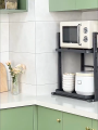 JAERSENT Microwave Rack Oven Rack Kitchen Rack Stainless Steel Storage Rack Height-adjustable, retractable base. 