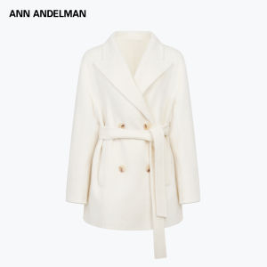 ANN ANDELMAN | Collar Double Breasted Waist Belted Double Faced Coat