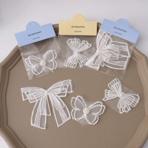 Phụ Kiện Vá Thêu Ren Thắt Nút Bướm Thủ Công DIY Áo Giày Mũ Túi Trang Trí Vải Thêu Hai Lớp Ba Chiều Mới Của Pháp Và Đức